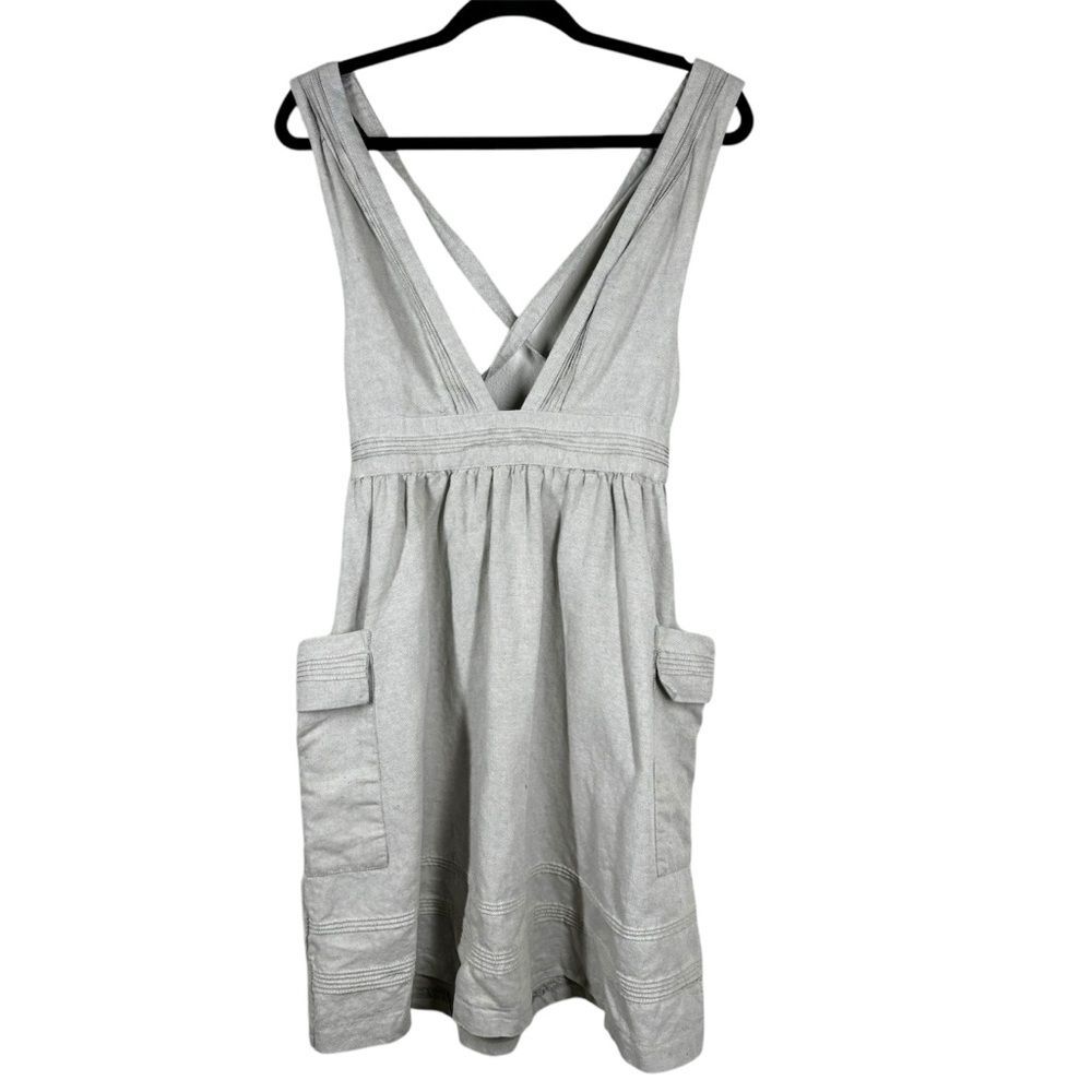 Anthropologie Meadow Rue Marlowe Jumper Linen Milkmaid Pinafore Dress Prairie 2